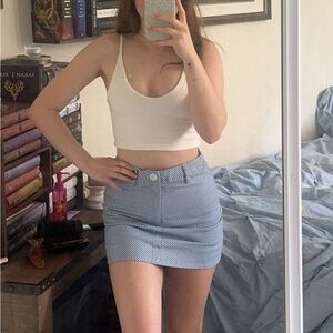 Blue Patterned Mini Skirt